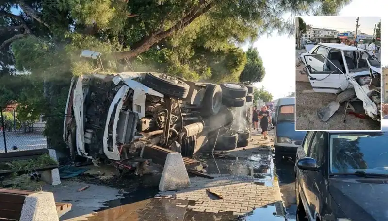 Freni Patlayan Kamyonun Yolu Değiştiren Kazası: Otomobiller Korku İçinde!